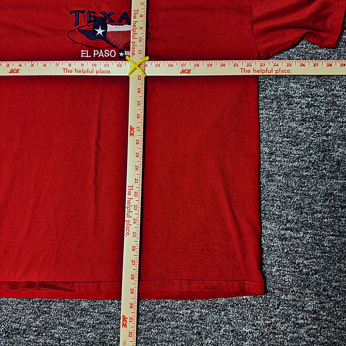 Vintage TND Texas El Paso Embroidered Tee Mens XL Red