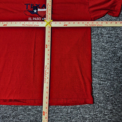 Vintage TND Texas El Paso Embroidered Tee Mens XL Red
