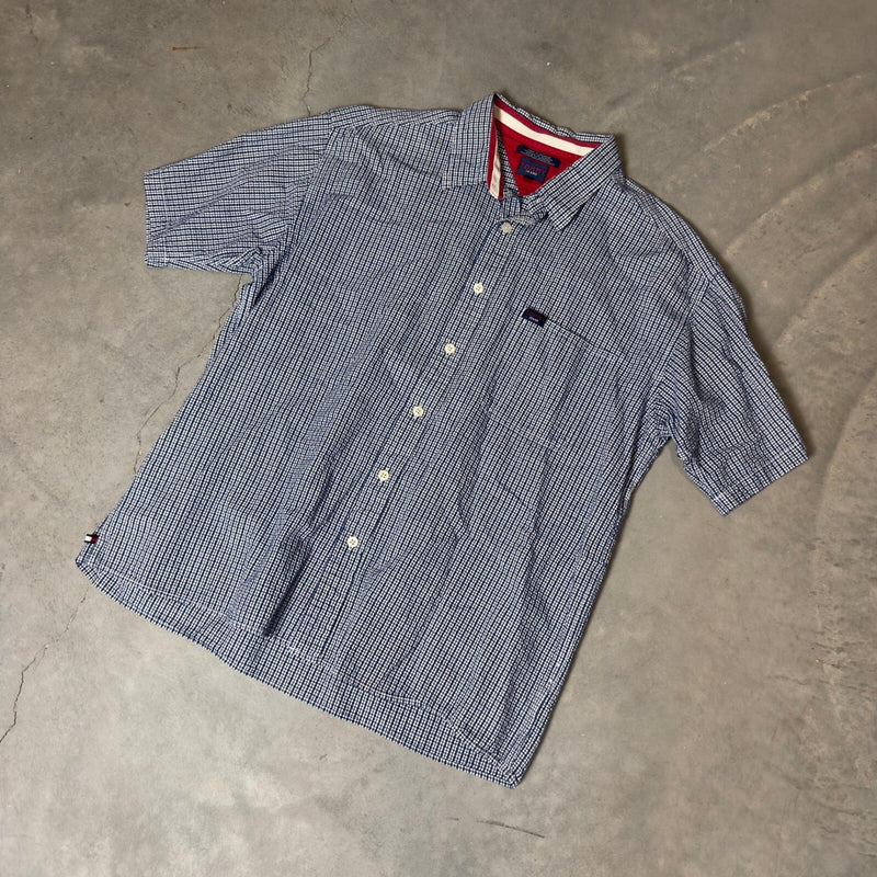 Vintage Tommy Jeans Gingham Button Down Mens XL Blue White