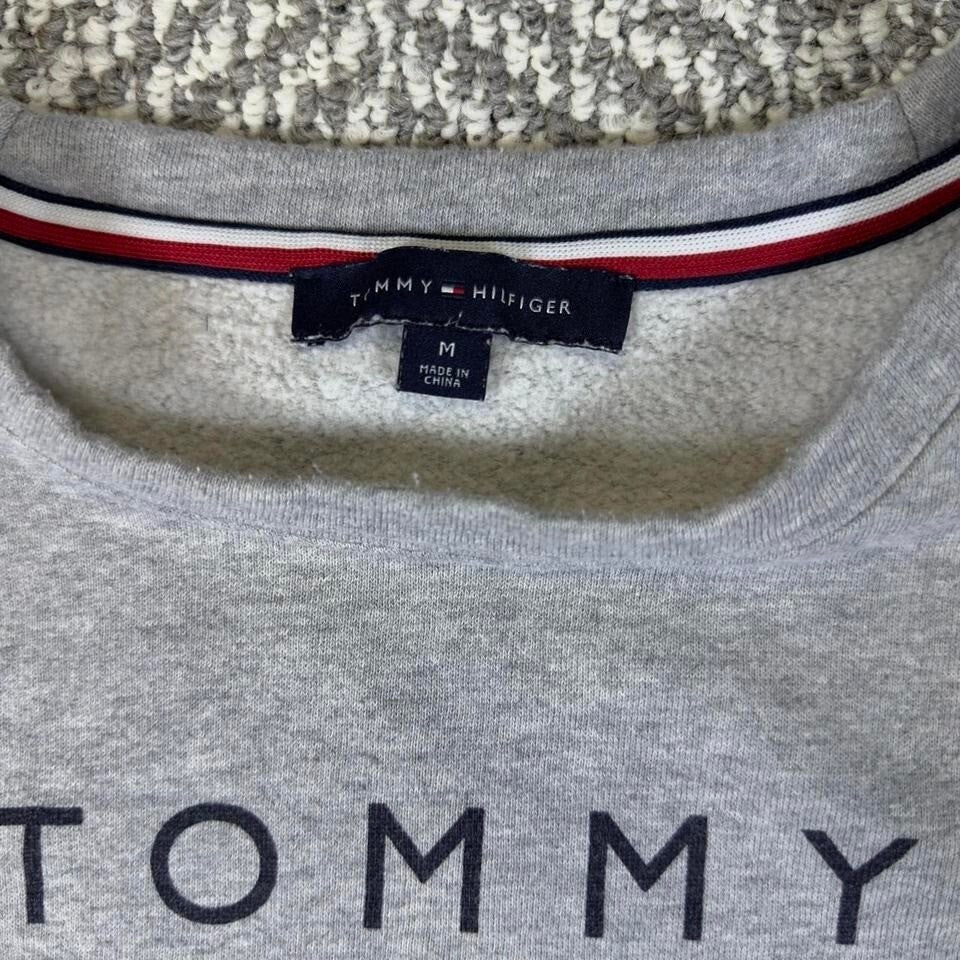 Tommy Hilfiger Sweatshirt Mens M Grey Cotton Logo Pullover