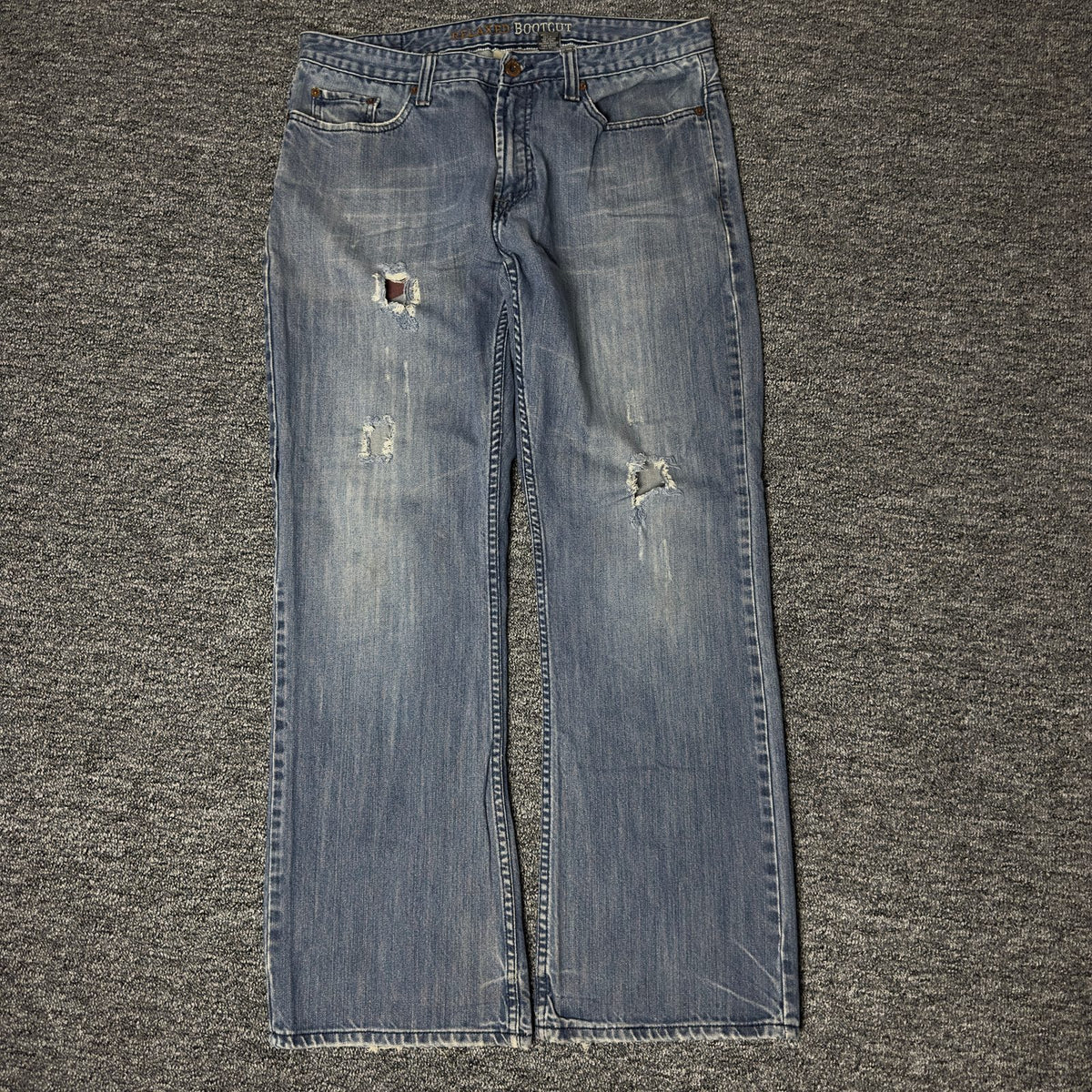 Urban Up Bootcut Jeans Mens 34x32 Blue Distressed Baggy Y2K
