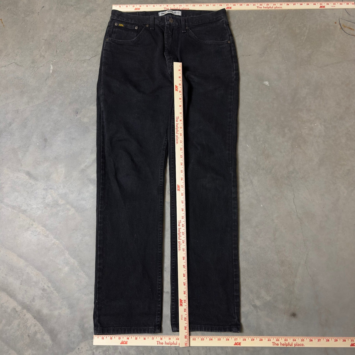 Lee Regular Fit Jeans Mens 34x34 Black Straight Leg Baggy