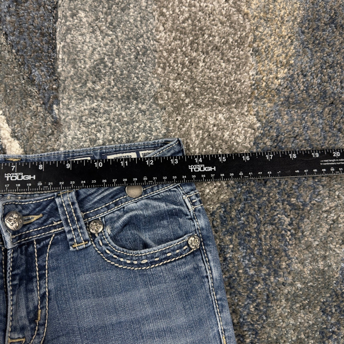 Y2K Miss Me Bootcut Jeans Womens 27 Medium Wash Embellished