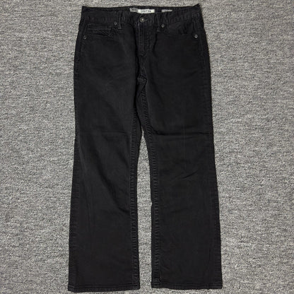 BKE Carter Mens Jeans 34S Black Wash Straight Classic Y2K