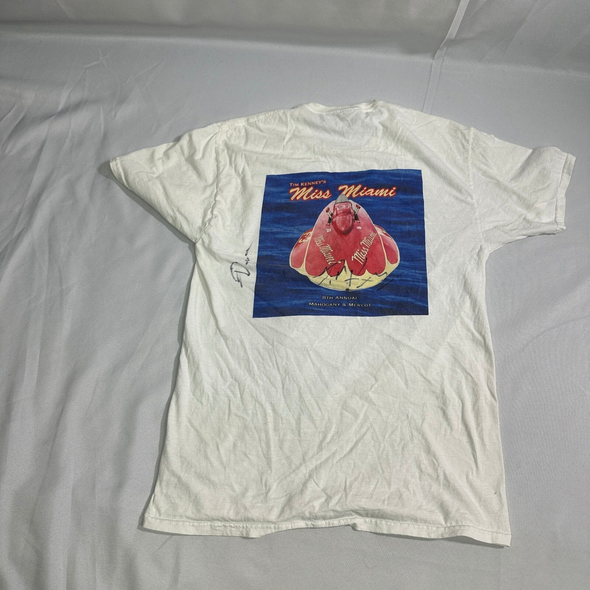 Tim Kenney's Miss Miami Hydroplane Boat Signed Vintage Tee