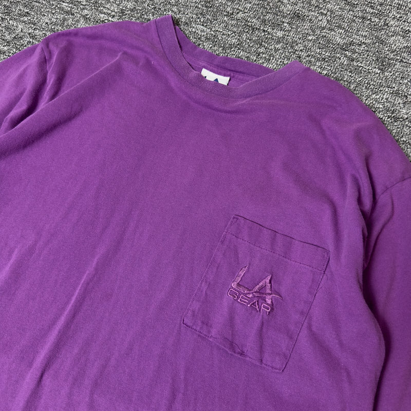 LA Gear Long Sleeve Pocket Tee Purple Embroidered Logo