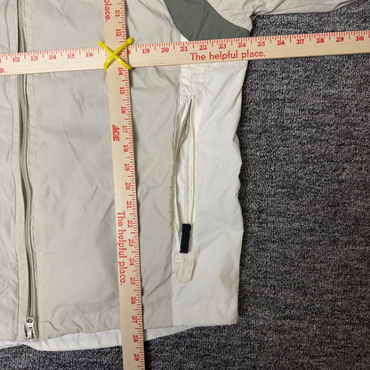 Nautica Windbreaker Jacket Mens L Cream Olive Color Block