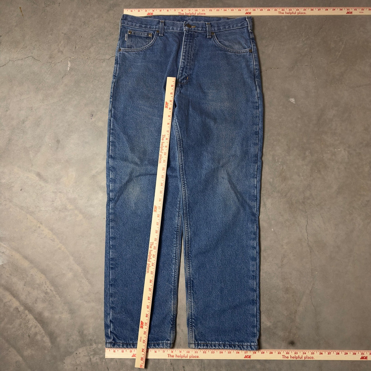 Vintage Carhartt Flannel Lined Jeans Mens 35x32 Baggy B172
