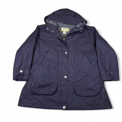 Eddie Bauer Jacket Womens L Purple Nylon Fleece Warm Hooded Vintage Style