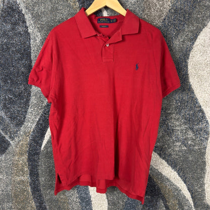 Polo Ralph Lauren Mesh Polo Shirt Mens XL Red Custom Fit