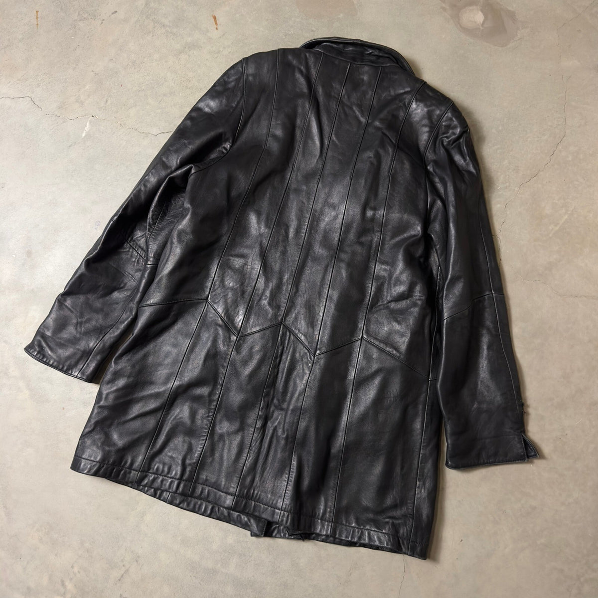 Vintage Gallery Leather Car Coat Womens Large Black Grunge Minimalist Streetwear