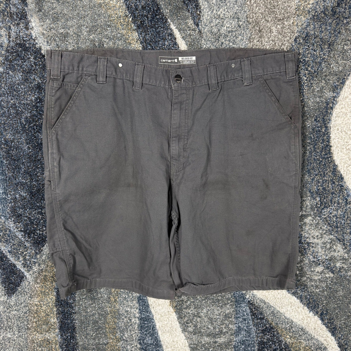 Carhartt Relaxed Fit Canvas Work Shorts Mens 44 Gray Baggy