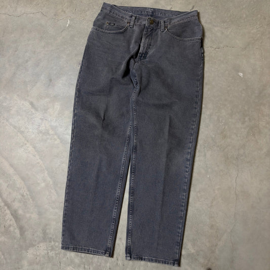 Vintage Lee Straight Leg Jeans Mens 33x30 Black Faded 90s Streetwear Baggy