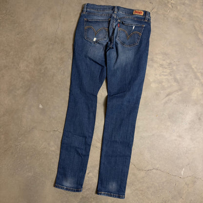 Levi's 524 Too Superlow Jeans Womens 27x33 Distressed