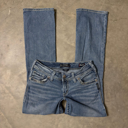 Silver Jeans Suki Mid Slim Boot Womens 29 Dark Wash Stretch