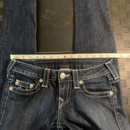 Vintage True Religion Skinny Jeans Womens 26 Dark Wash White