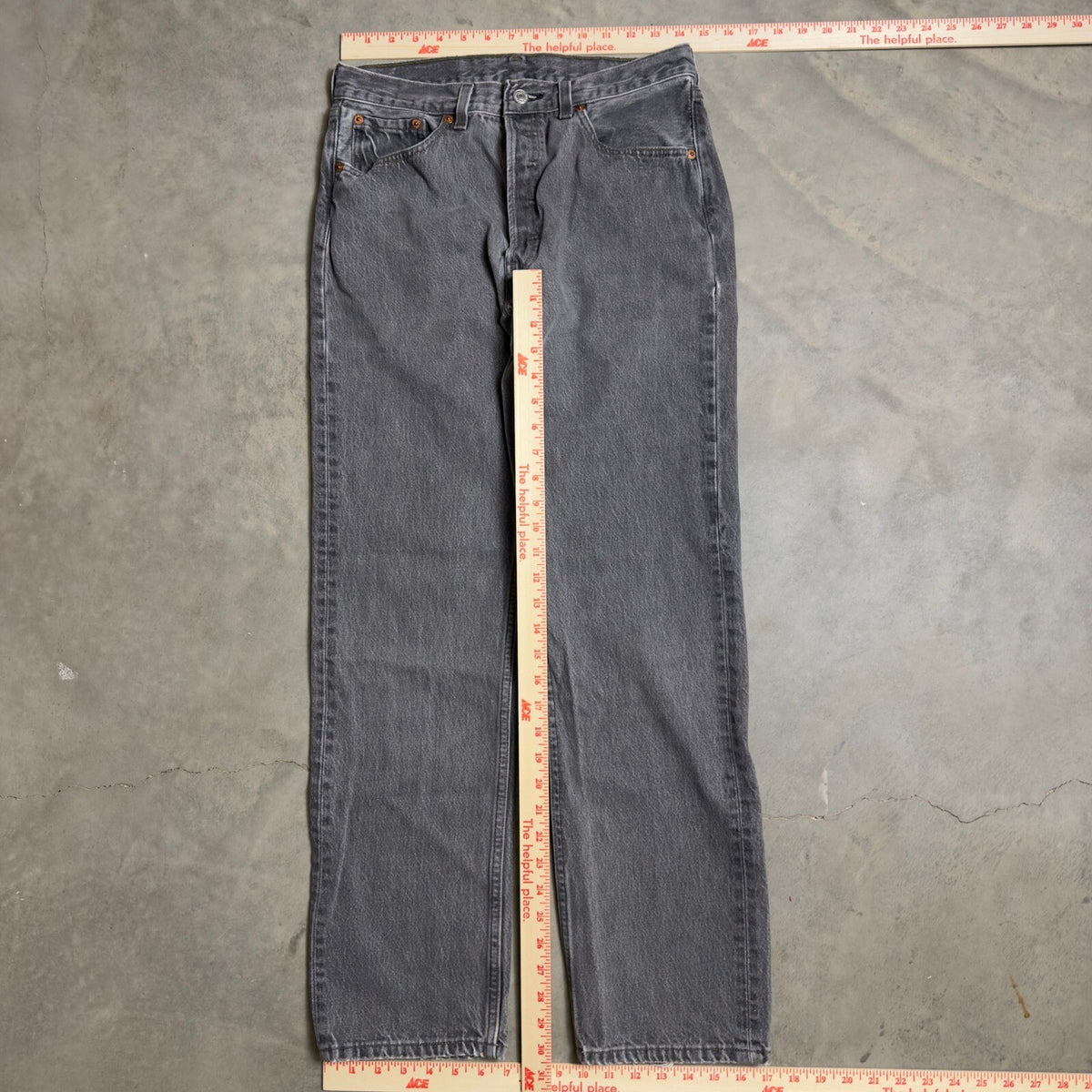 Vintage Levis 501 Jeans Mens 32x32 Black Straight Leg Baggy 90s Made in USA