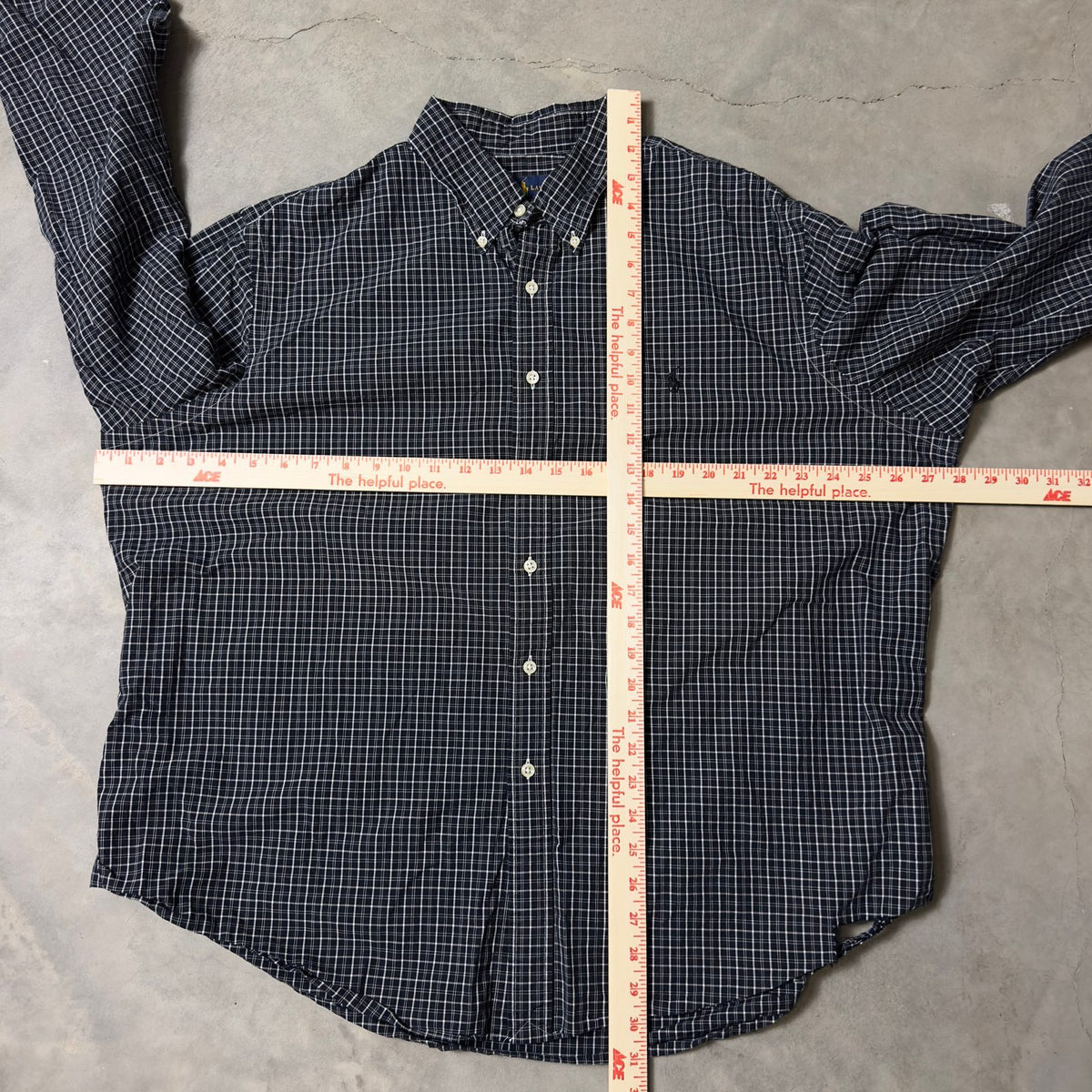 Ralph Lauren Check Shirt Mens XXL Black As Is