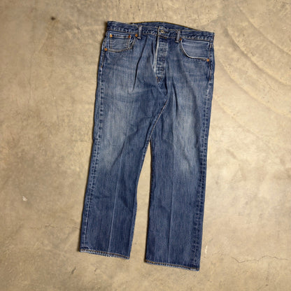 Levi's 501 Straight Leg Jeans Mens 36x30 Blue Medium Wash Baggy Denim Classic