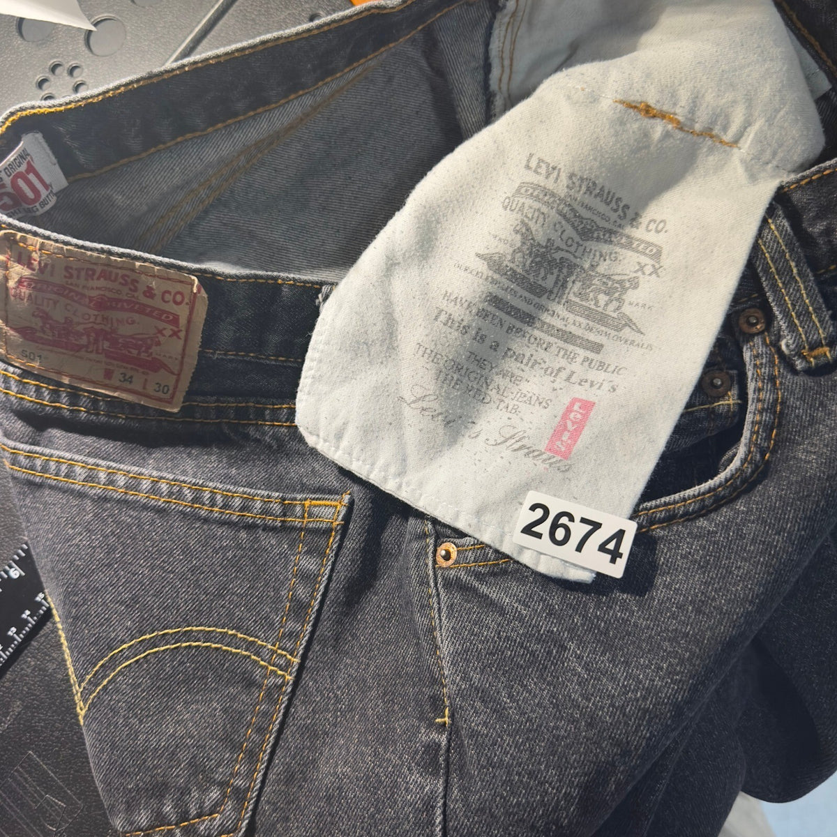 Vintage Y2K Levi's 501 Original Fit Jeans Men 34x30 Charcoal