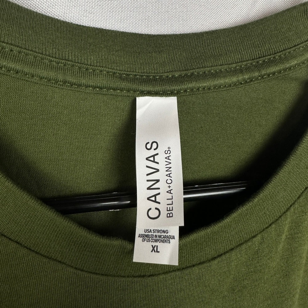 NWT Bella + Canvas Mens XL Olive Green Cotton T-Shirt