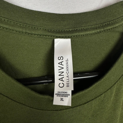 NWT Bella + Canvas Mens XL Olive Green Cotton T-Shirt