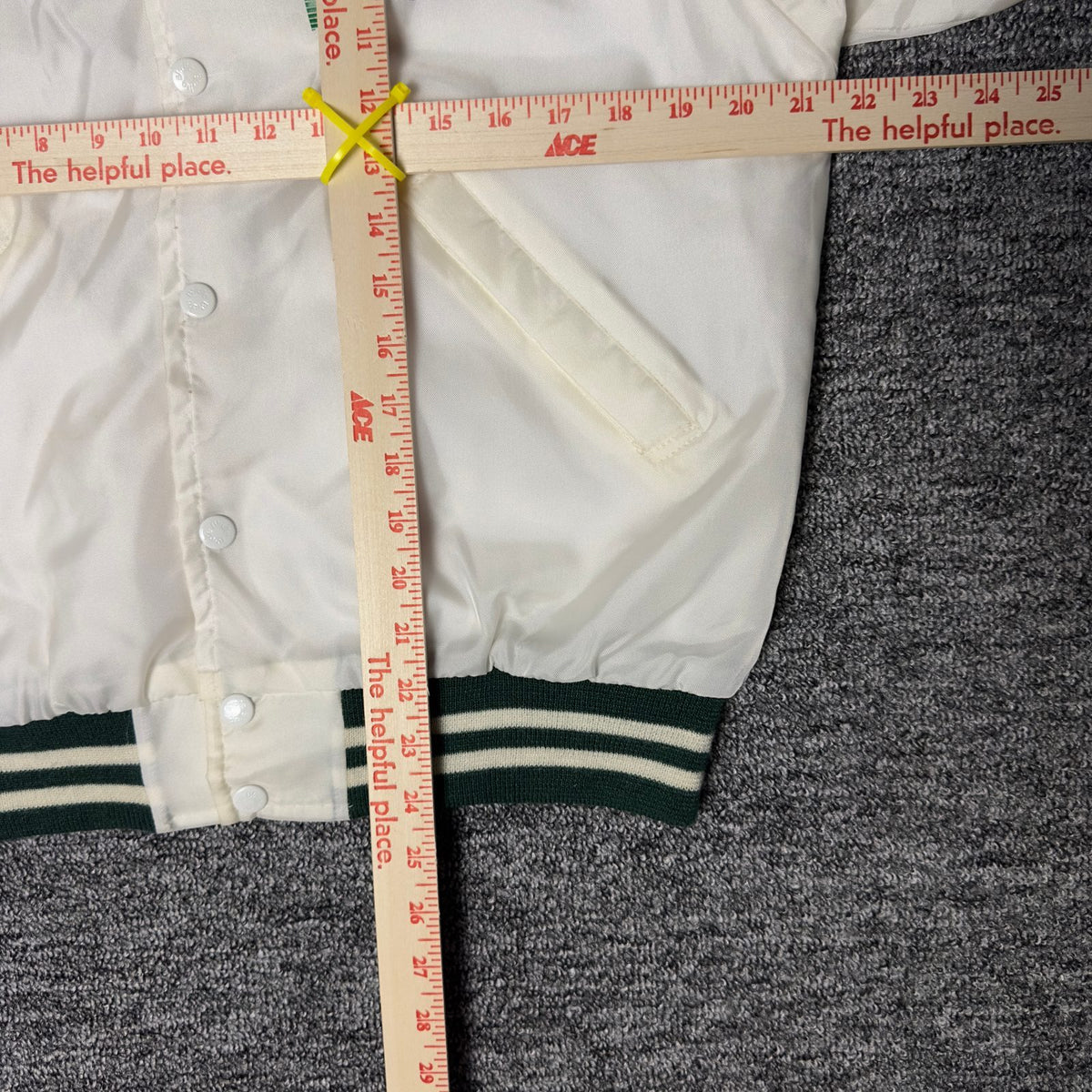 Birdie Heileman's Beer Satin Bomber Jacket S White Green