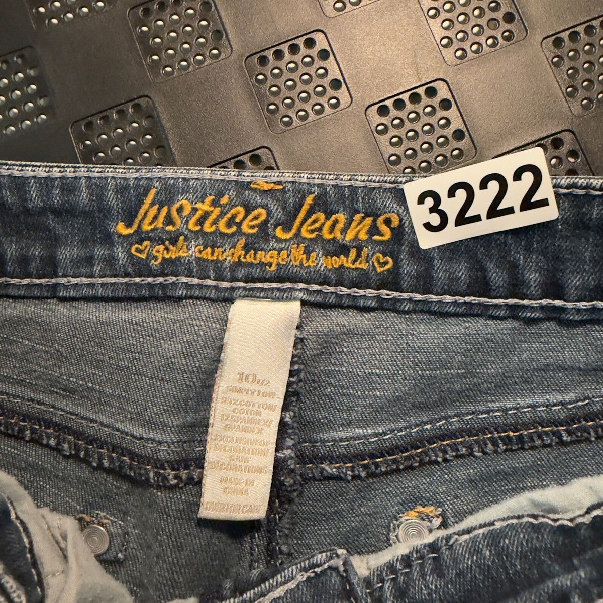 Justice Jeans Bootcut Denim Pants Girl 10.5 Slim Blue Y2K