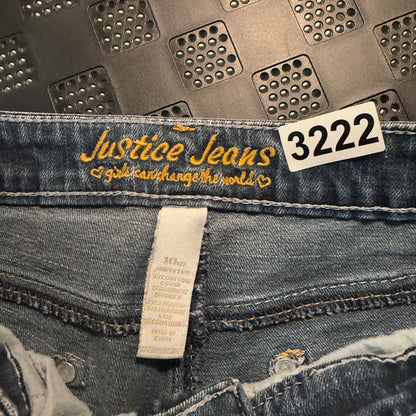 Justice Jeans Bootcut Denim Pants Girl 10.5 Slim Blue Y2K