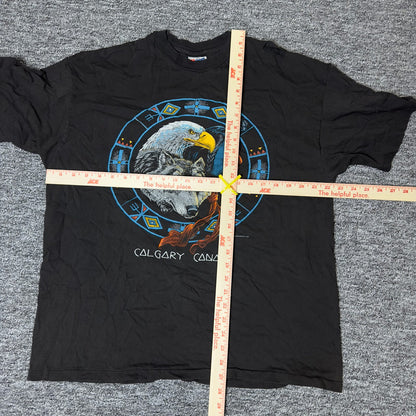 Vintage 1992 Calgary Canada Wolf Eagle Native Tee XL