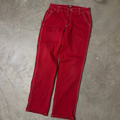 Dickies Carpenter Pants Size 28 Red Contrast Stitch