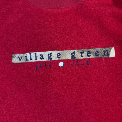 Y2K Village Green Golf Club Fleece Sweatshirt Red Mens XXL