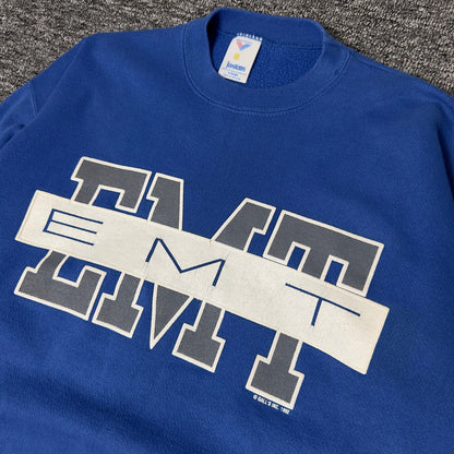 Vintage 1992 EMT Jostens Crewneck Sweatshirt XL Blue