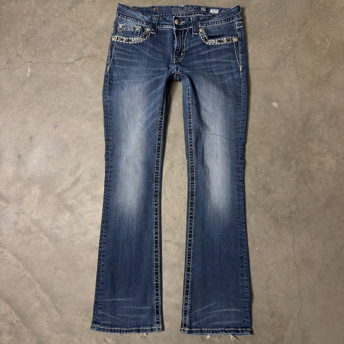 Miss Me Bootcut Jeans Womens 29x31 Mid Rise Dark Wash