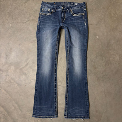Miss Me Bootcut Jeans Womens 29x31 Mid Rise Dark Wash