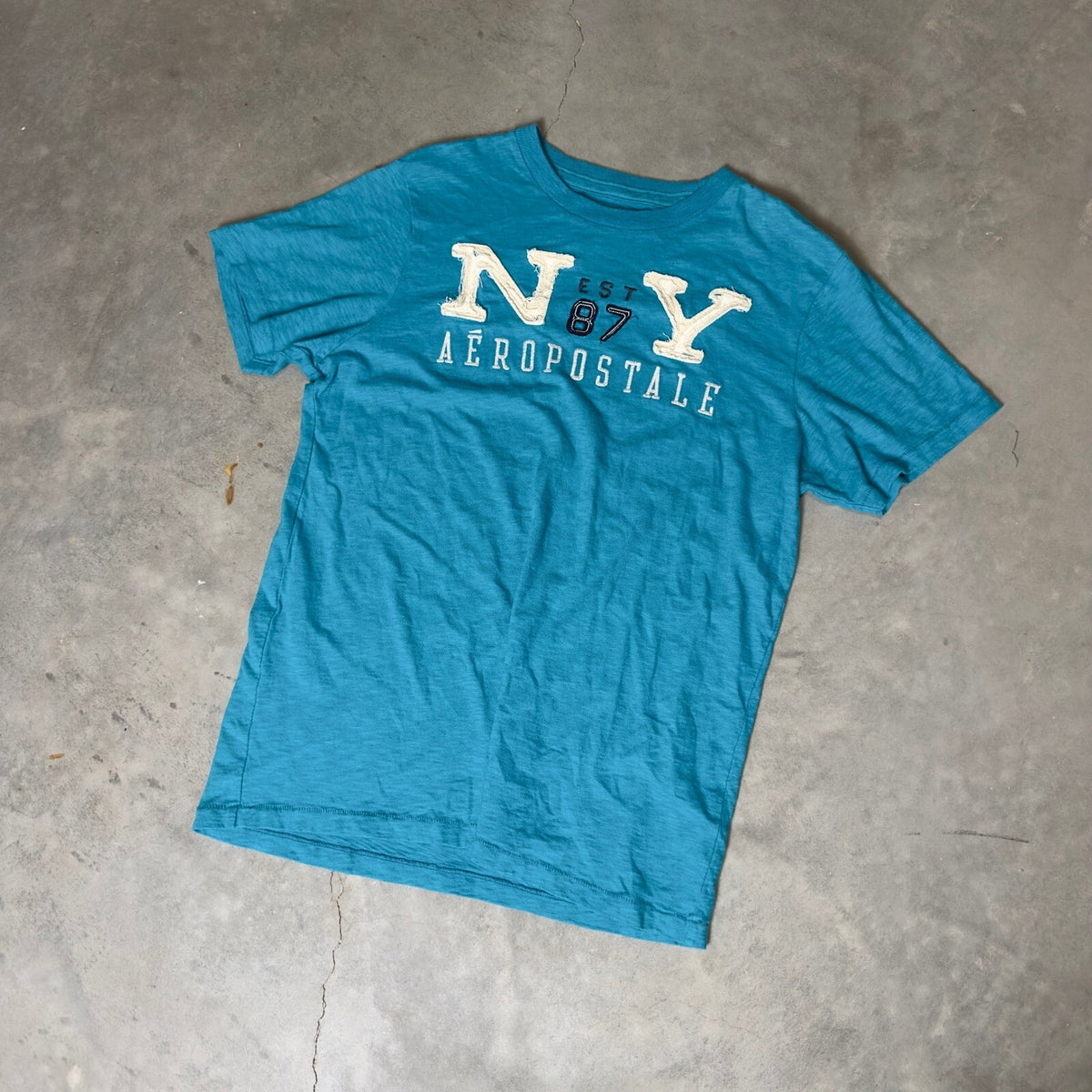 Aeropostale Mens XL Graphic T-Shirt Blue NY 87