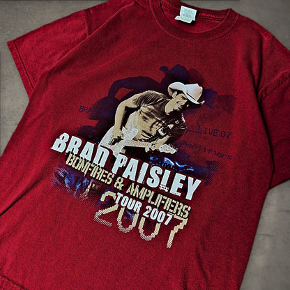 Gildan Brad Paisley 2007 Tour Tee Mens M Red Country