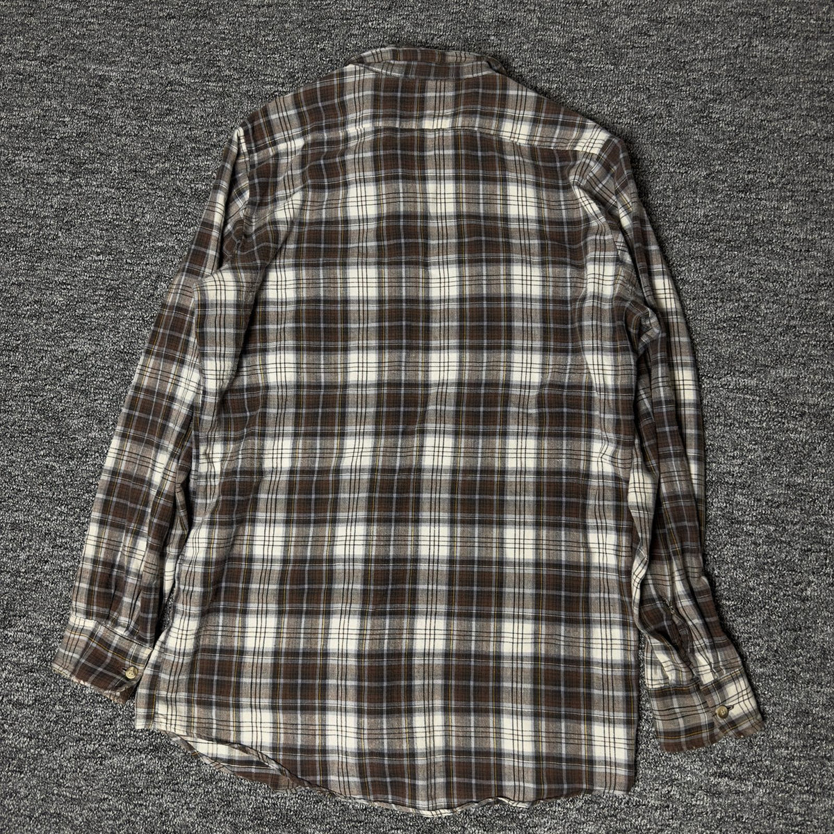 Woolrich Plaid Flannel Shirt Mens Brown Classic Workwear
