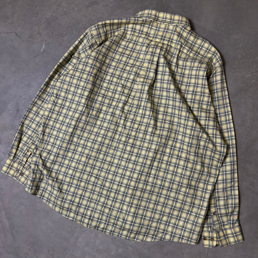 L.L. Bean Plaid Button Down Shirt Mens XXL Yellow Traditional Fit Heritage