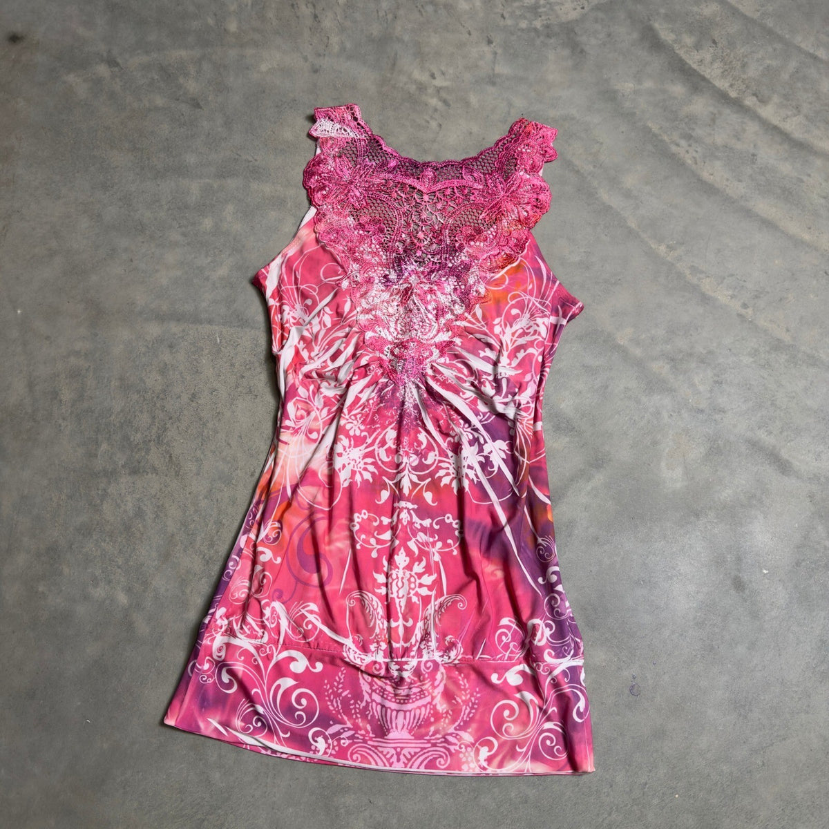 Vintage YoYo S Lace Back Tank Top Womens Small Pink Y2K