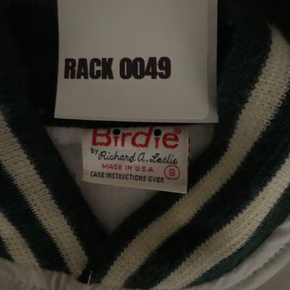 Birdie Heileman's Beer Satin Bomber Jacket S White Green