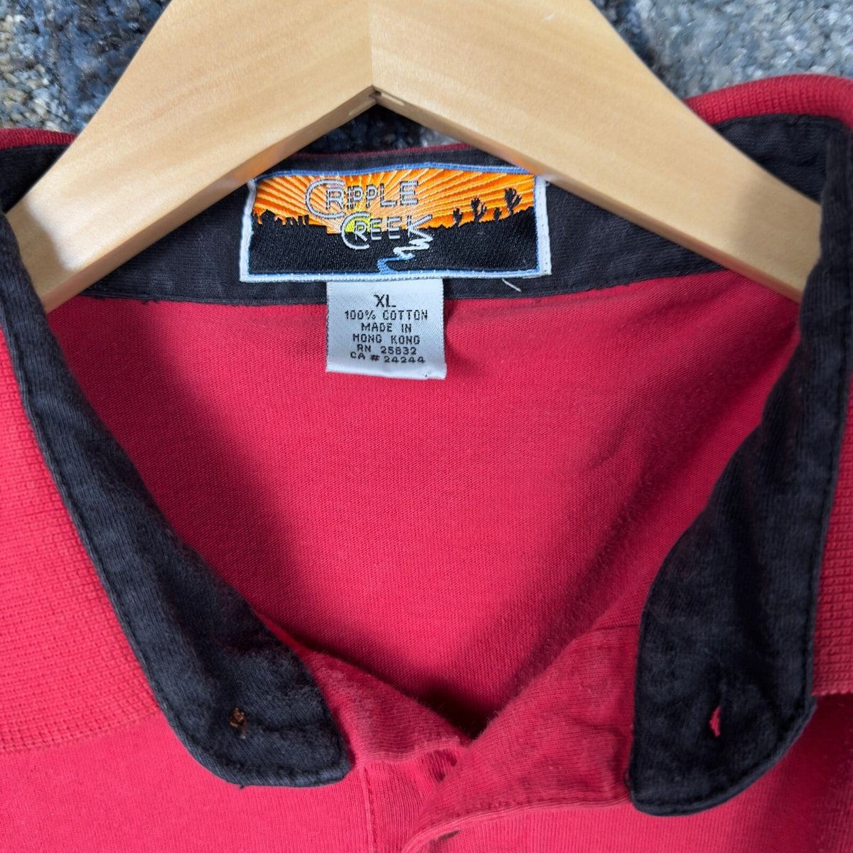 Vintage Cripple Creek Aztec Polo Shirt Mens XL Red Western