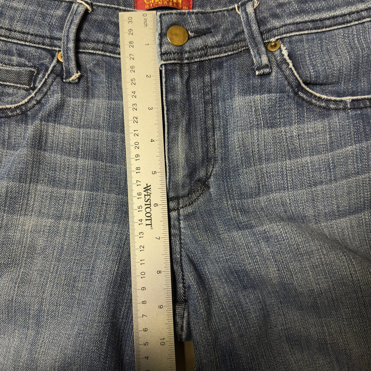 Christin Michaels Flare Jeans Womens Size 30 Dark Wash Boho