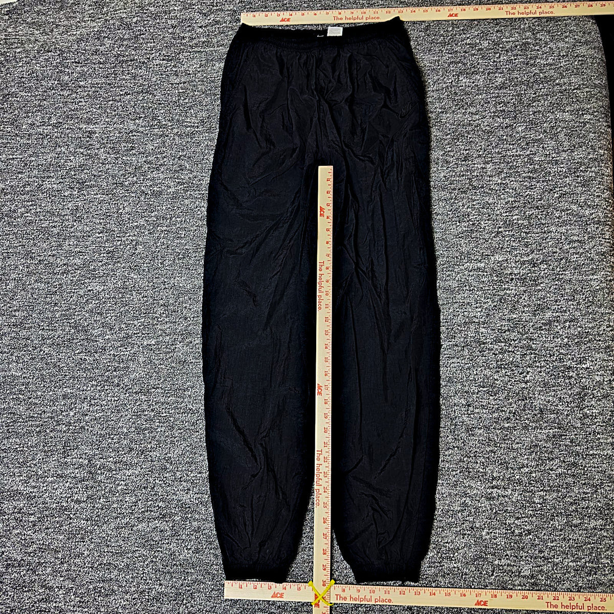 Nike Nylon Track Pants Mens M Black Cuffed Baggy