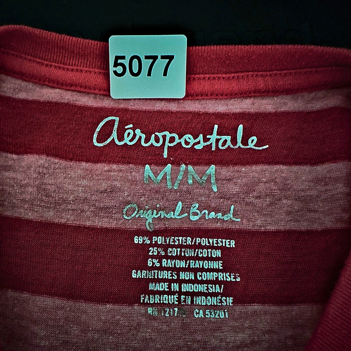 Aeropostale Love Sequin Graphic Tee Womens M Pink Striped