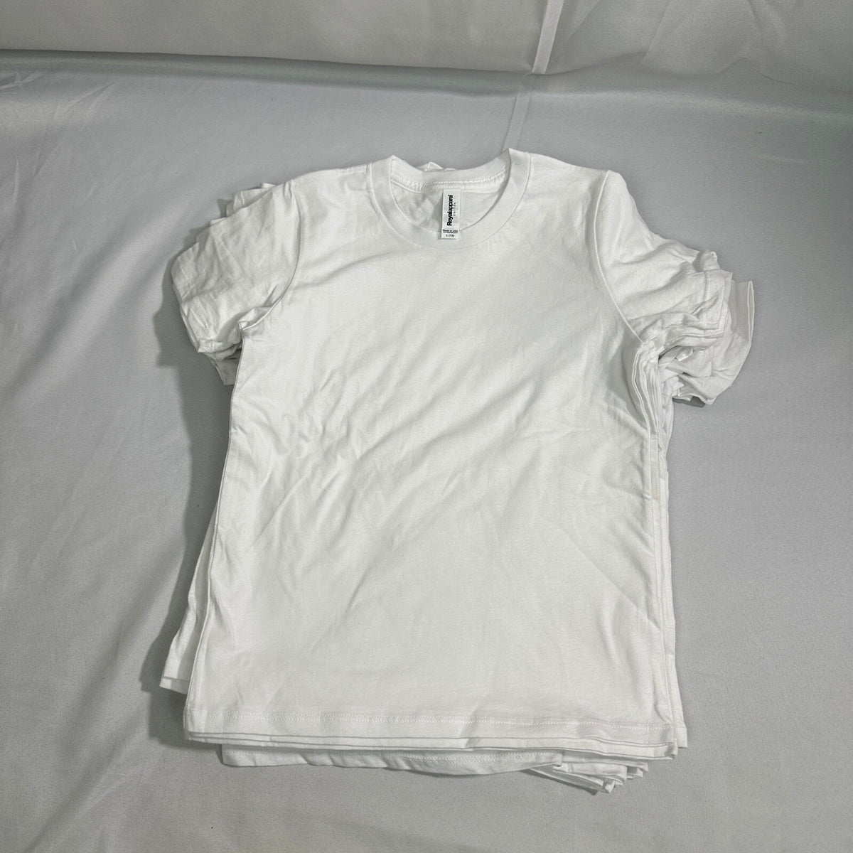 NWT Royal Apparel Unisex Kids Large White T-Shirts Lot of 18