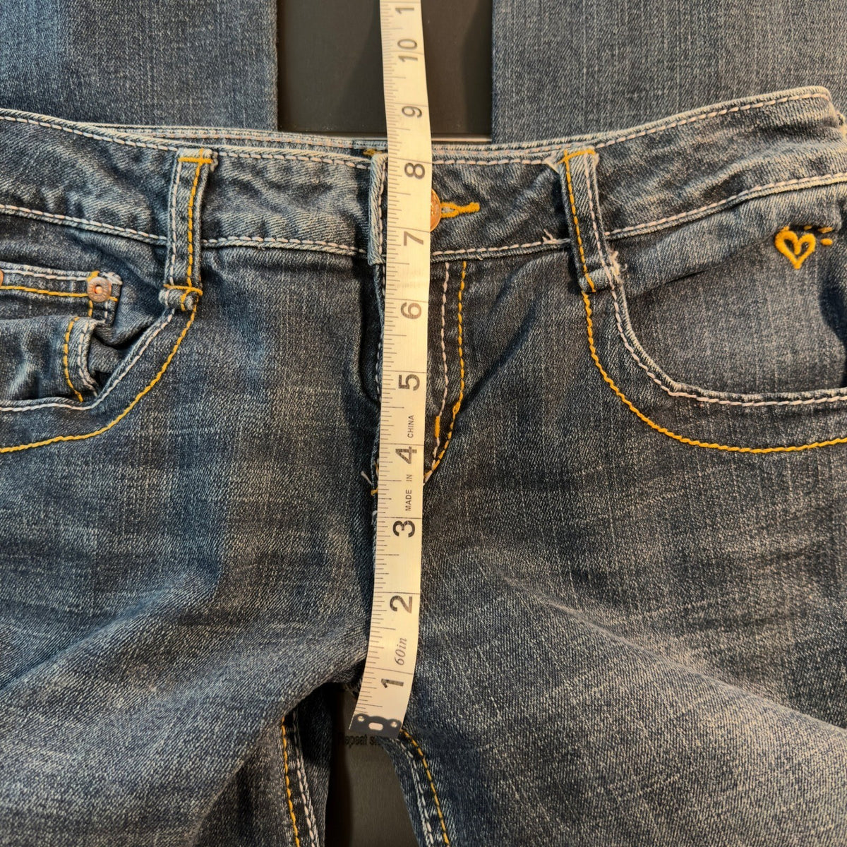 Justice Jeans Bootcut Denim Pants Girl 10.5 Slim Blue Y2K