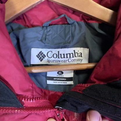 Columbia Women's Interchange Jacket XL Red Gray Winter Coat