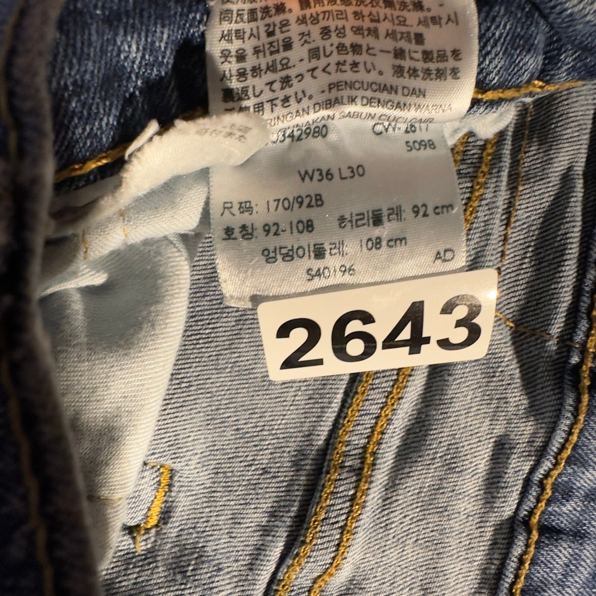 Levi's 514 Straight Fit Jeans Mens 36x30 Blue