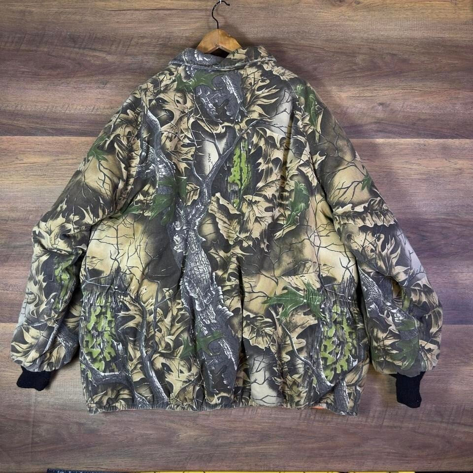 Vintage Reversible Camo Hunting Jacket Men's XL Blaze Orange